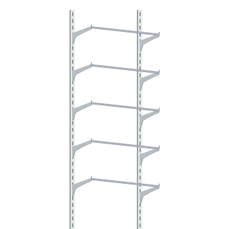 Standard Wall Racks 5 Rods w/2 vertical brackets