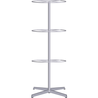 3 Ring Free Standing Revolving Rack